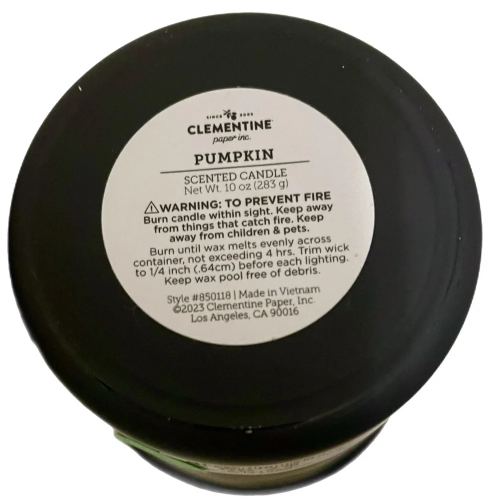 NWT! 🎃 CLEMENTINE 10 Oz. Pumpkin / Skulls Halloween  Jar Candle w/Decorative Lid - Picture 3 of 5